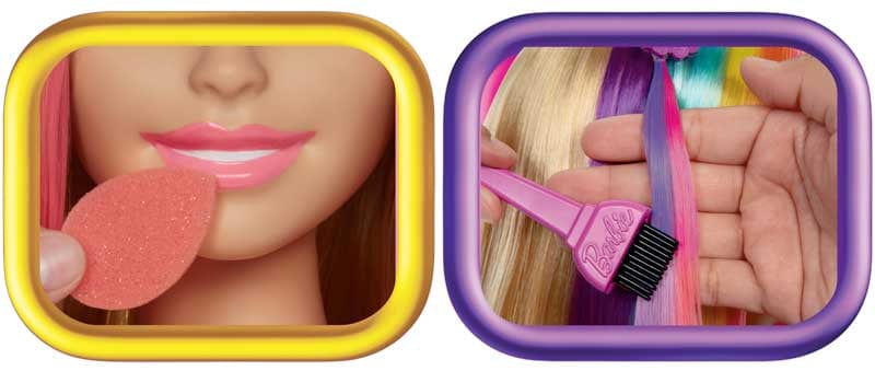 Barbie Super Chioma Hairstyle Capelli Arcobaleno, Testa da Pettinare e truccare con accessori Color Reveal HMD78