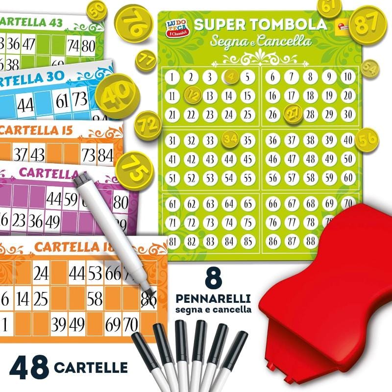 Giochi di società Tombola Segna e Cancella con 48 Cartelle - Lisciani Tombola Segna e Cancella con 48 Cartelle - Lisciani