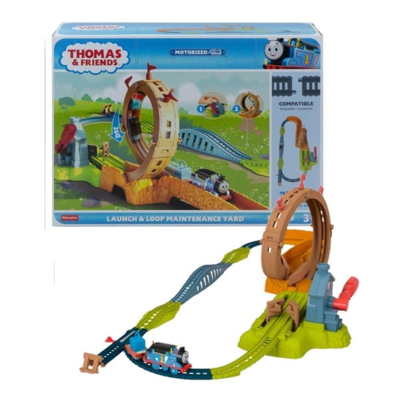 Pista Trenino Thomas pista Trackmaster Motorizzata Super Loop, Playset Lancia e Sfreccia