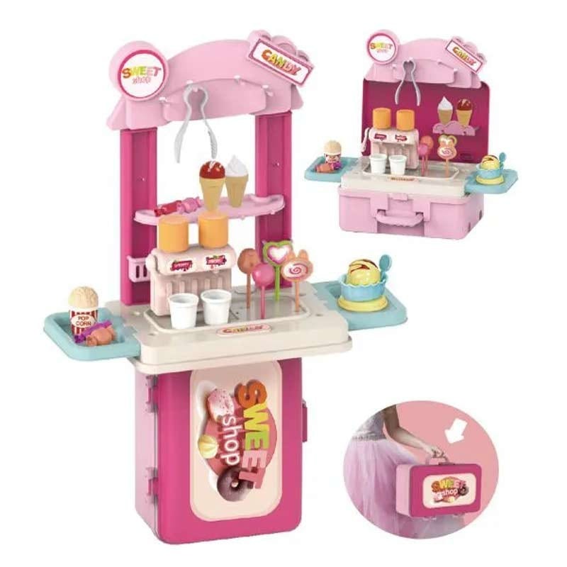 Elettrodomestici Giocattolo Valigetta Dolci e Gelati 3 in 1 con 19 Accessori, Playset Richiudibile