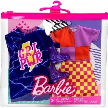 Bambole Barbie Look Completo, Set 2 Vestiti per Bambole con Accessori