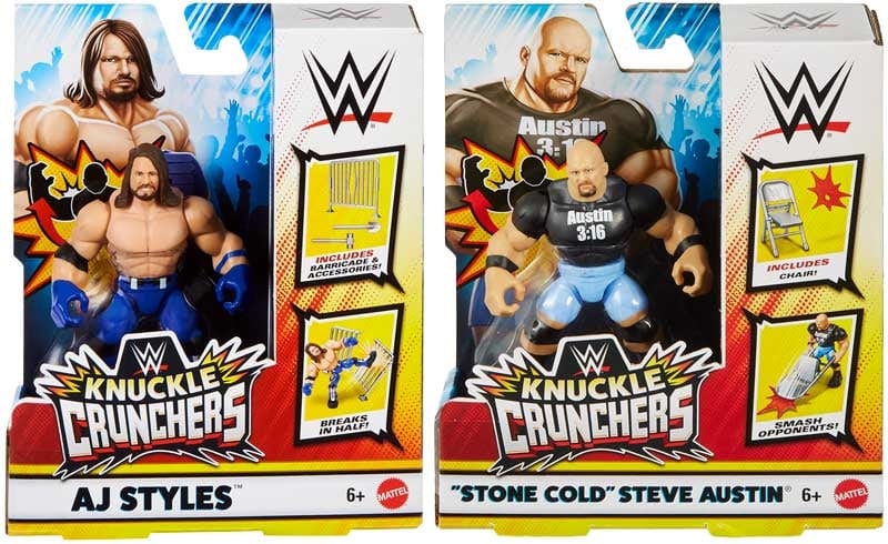 Action figure WWE Action figure Knuckle Crunchers con Accessori WWE Action figure Knuckle Crunchers con Accessori