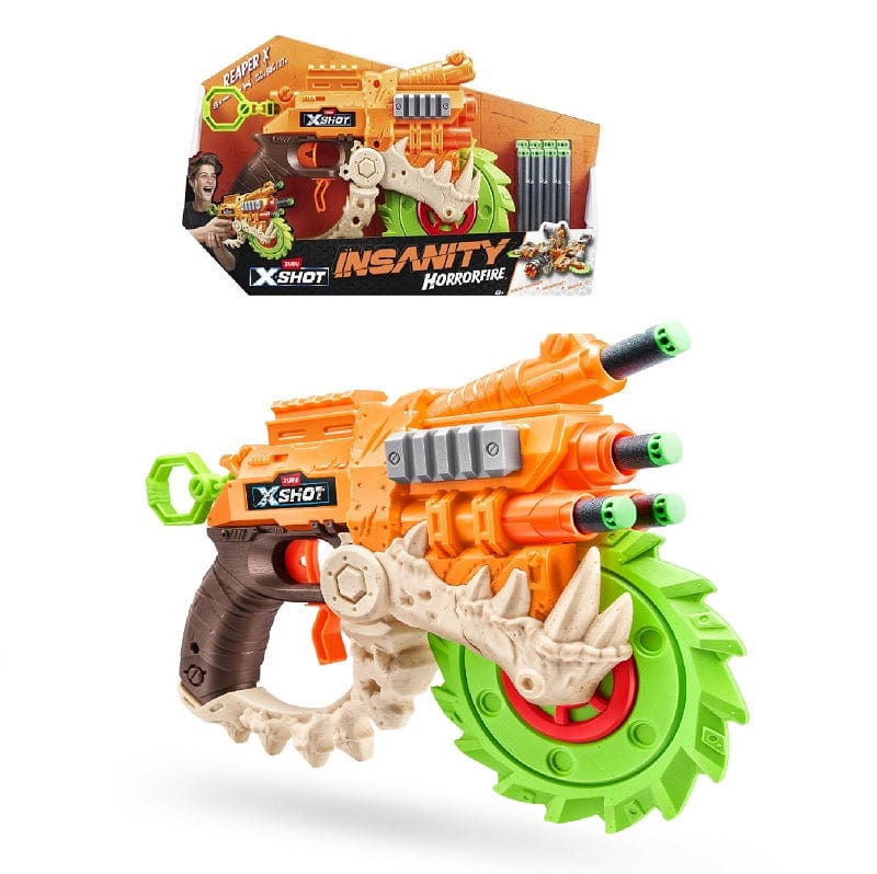 Gadget e armi giocattolo X-Shot Insanity HorrorFire Reaper X, Blaster con 8 Freccette X-Shot Insanity HorrorFire Reaper X, Blaster con 8 Freccette