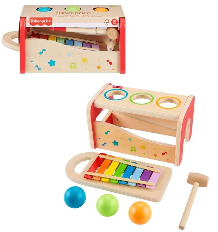 Xilofono Giocattolo Xilofono in legno con Martello e Palline da colpire +18Mesi -  Fisher Price Xilofono in legno con Martello e Palline da colpire +18Mesi -  Fisher Price