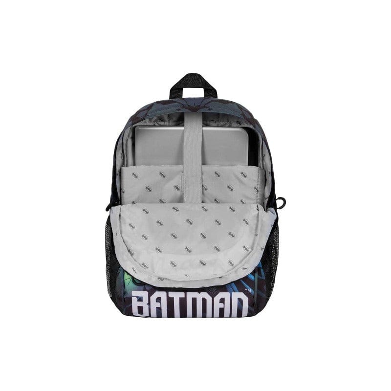 Zaini Zaino Batman Arkham 44cm per la scuola Elementare e Media Astuccio Batman 3 Zip, Portacolori per la scuola Elementare e Media