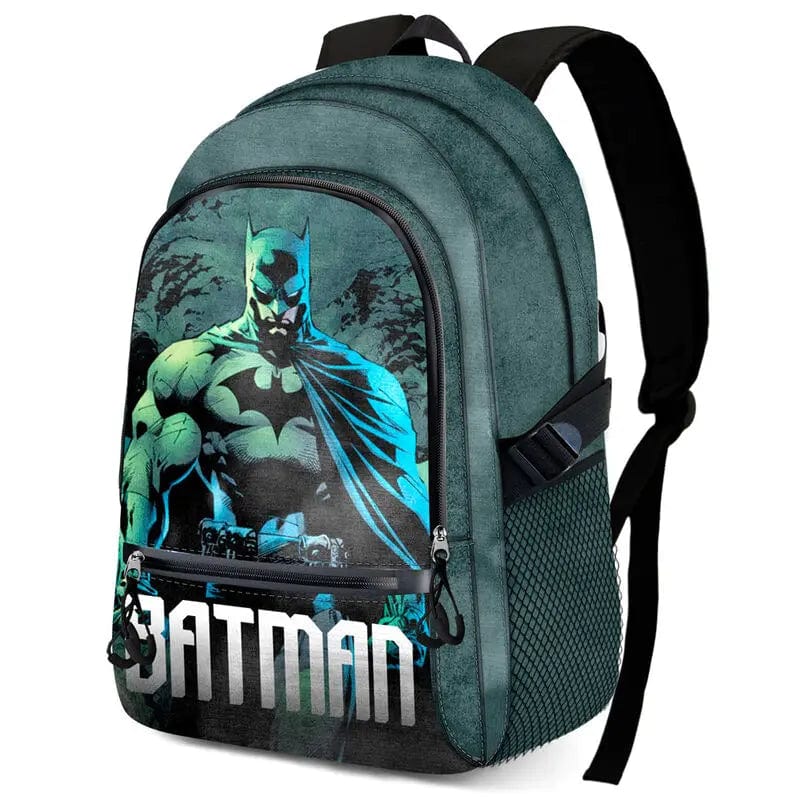 Zaini Zaino Batman Arkham 44cm per la scuola Elementare e Media Astuccio Batman 3 Zip, Portacolori per la scuola Elementare e Media