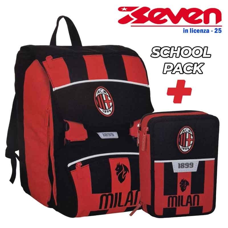 Zaini Zaino Scuola Milan + Astuccio 3 Zip (Promo Pack 2025) - Seven Zaino Scuola Milan + Astuccio 3 Zip (Promo Pack 2025) - Seven