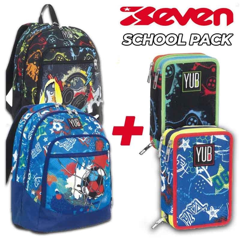 Zaini Zaino Scuola Yub Advanced + Astuccio 3 Zip (Promo Pack 2025) - Seven Zaino Scuola Yub Advanced + Astuccio 3 Zip (Promo Pack 2025) - Seven