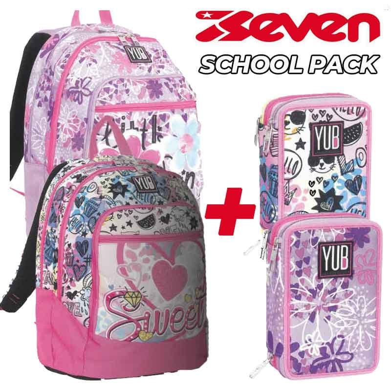 Zaini Zaino Scuola Yub Advanced + Astuccio 3 Zip (Promo Pack 2025) - Seven Zaino Scuola Yub Advanced + Astuccio 3 Zip (Promo Pack 2025) - Seven