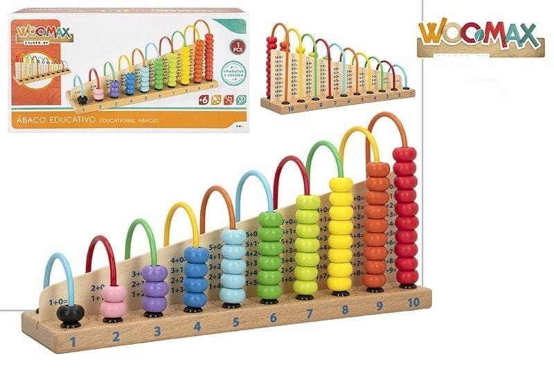 Pallottoliere per bambini abaco in legno classico 50 palline colorate -  Funzion