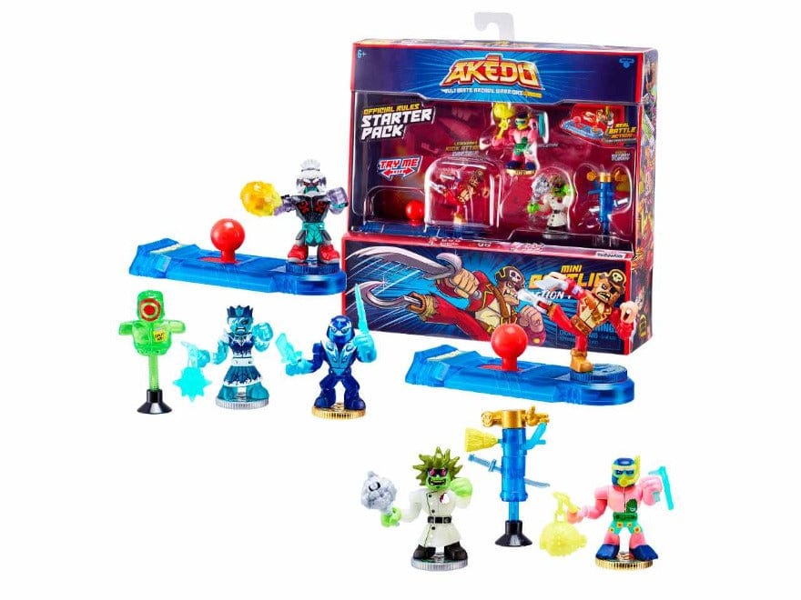 Bambole, playset e giocattoli Akedo set 3 Personaggi + Joystick, Giochi Preziosi