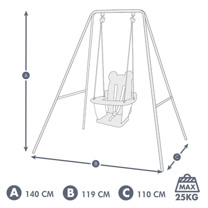 Altalena per Bambini con Seggiolino di Protezione - The Toys Store