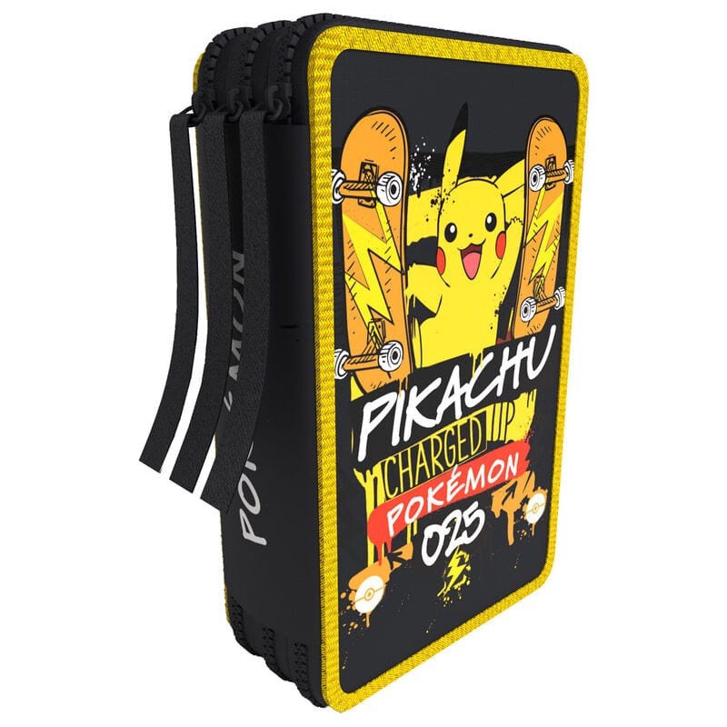 Astuccio 3 scomparti Pokemon - Portacolori include 36 accessori