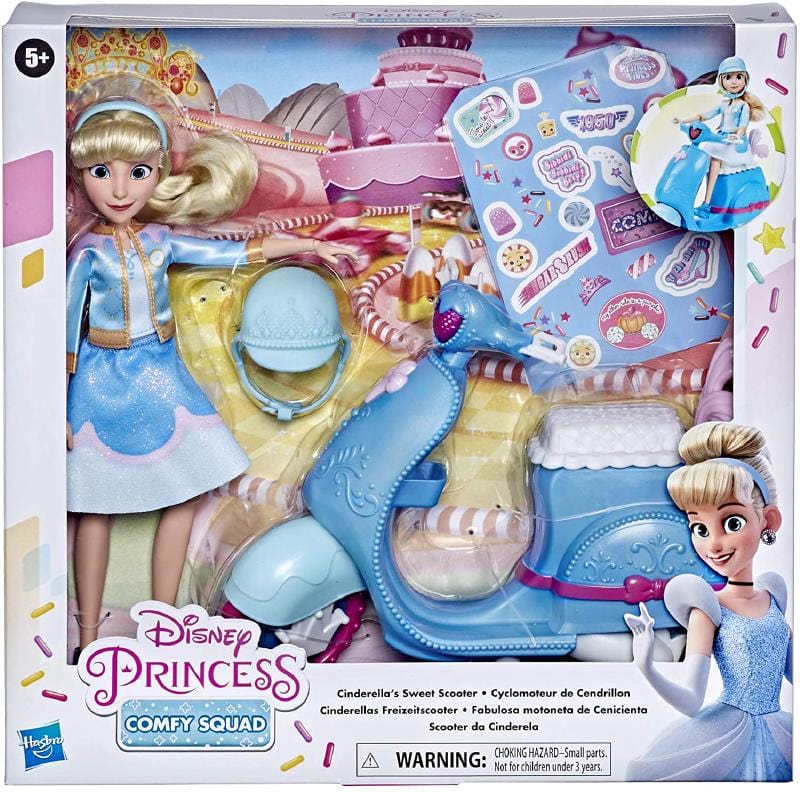 Bambole Disney Princess Cenerentola, Bambola con Scooter
