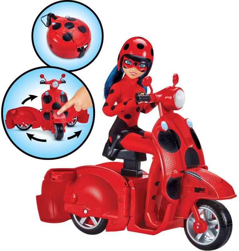 Bambole Miraculous Ladybug Bambola con Scooter Trasformabile