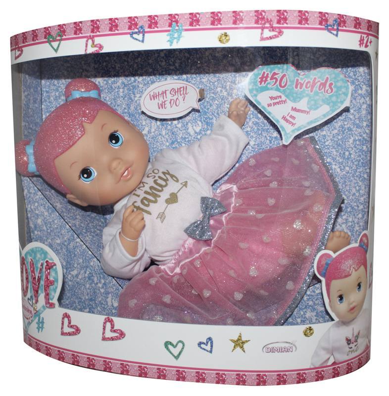 Bambolotto 40 cm Bambolina Love | Interattiva 50 Parole
