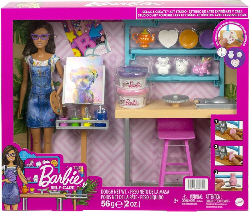Barbie Barbie Atelier dell'Artista con Cavalletto e 2 tele - Pittrice Barbie Artista con Cavalletto e tele - Bambola Pittrice