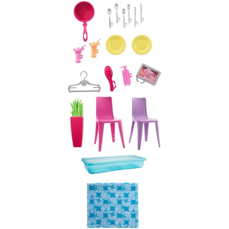 Barbie Barbie Casa portatile con Piscina e tanti Accessori, FXG54