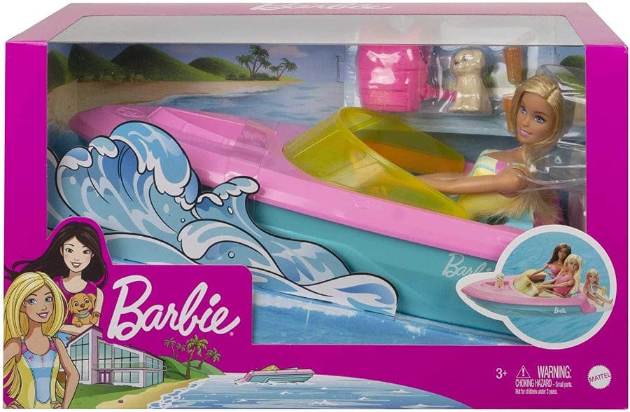 Barbie con Motoscafo, Bambola con Barca Galleggiante e Accessori