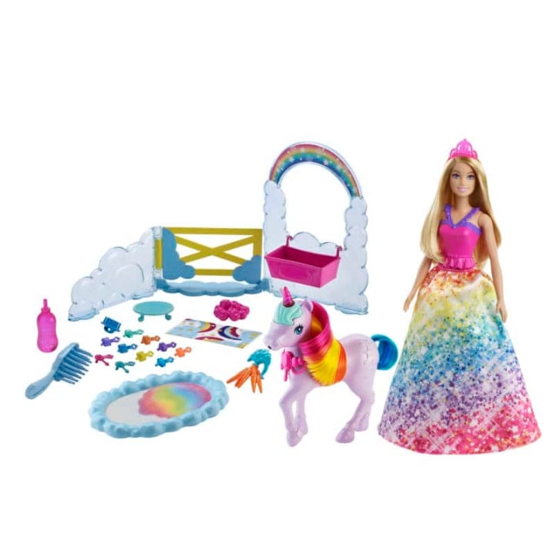 Bambole Barbie Dreamtopia, Bambola con Unicorno GTG01