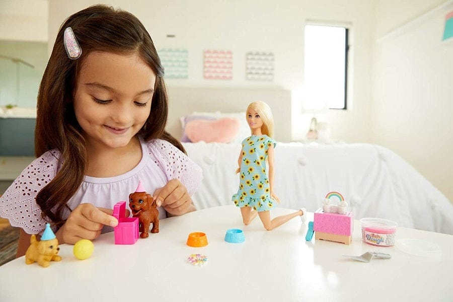 bambole Barbie Puppy Party Festa con i Cuccioli, Bambola con Cagnolini e tanti accessori
