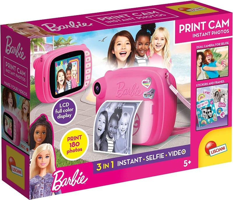 Barbie Lisciani Giochi- Barbie Print Cam Hi-Tech, Fotocamera Istantanea con Funzione Video e Selfie Barbie Print Cam, Fotocamera Istantanea con Funzione Video e Selfie