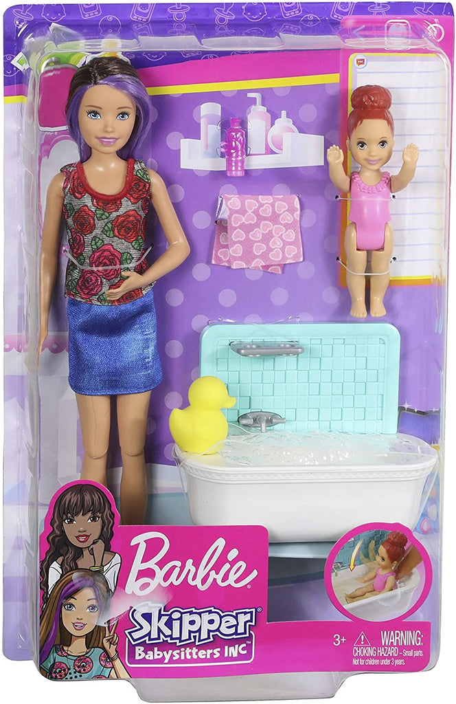 Barbie Skipper Babysitter con Vasca da Bagno e Accessori - The Toys Store