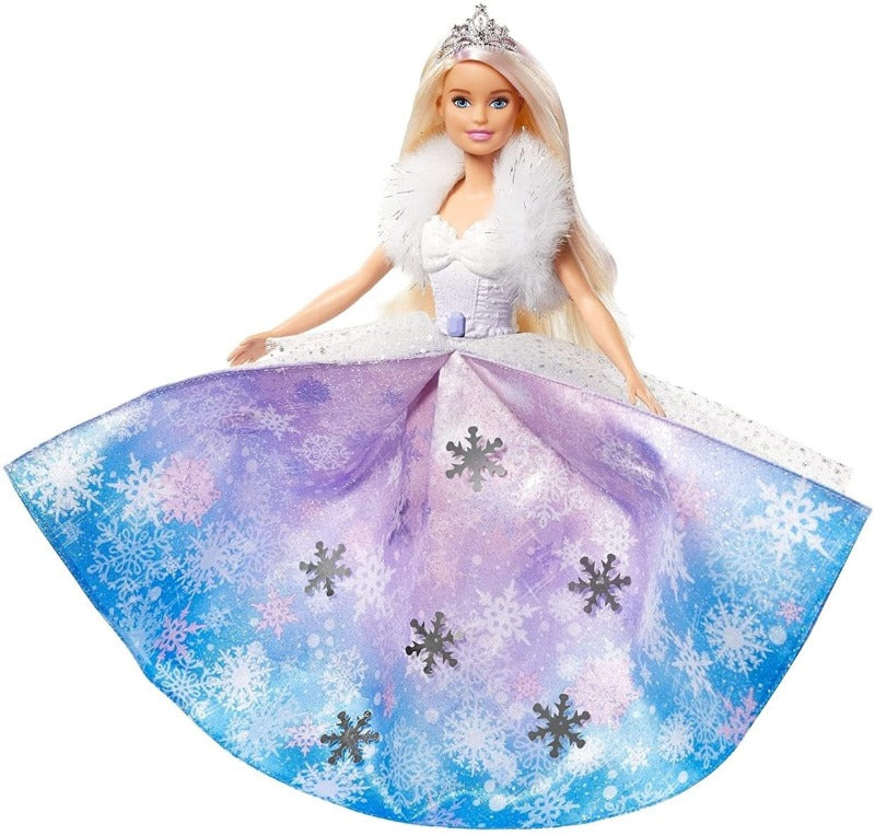 bambola Barbie Principessa Magia di Inverno, Bambola con Vestito Trasformabile Barbie Principessa Bambola 
