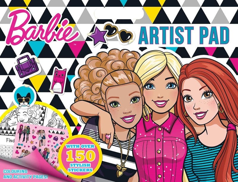 Gioco Creativo Barbie Grande Set Artistico con 150 Stickers e Pagine da Colorare