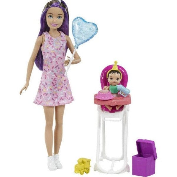 Bambole Barbie Babysitter Skipper con seggiolone pappa e accessori