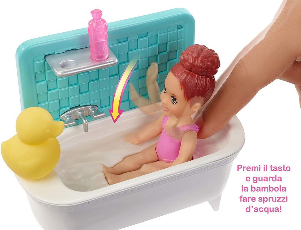 Barbie Skipper Babysitter con Vasca da Bagno e Accessori - The Toys Store