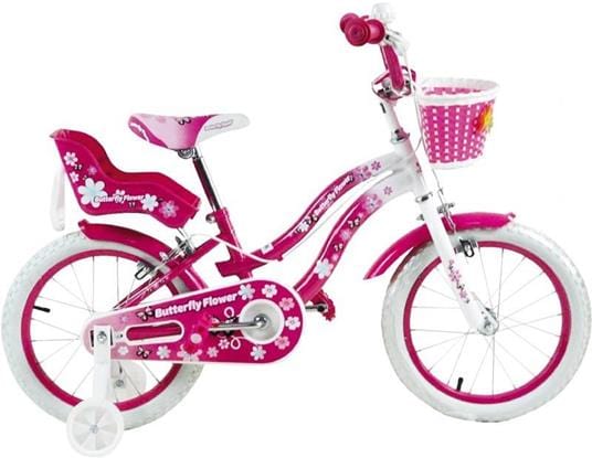 Biciclette Bicicletta Bambina 16" Butterfly Flower, Età 6-8 Anni