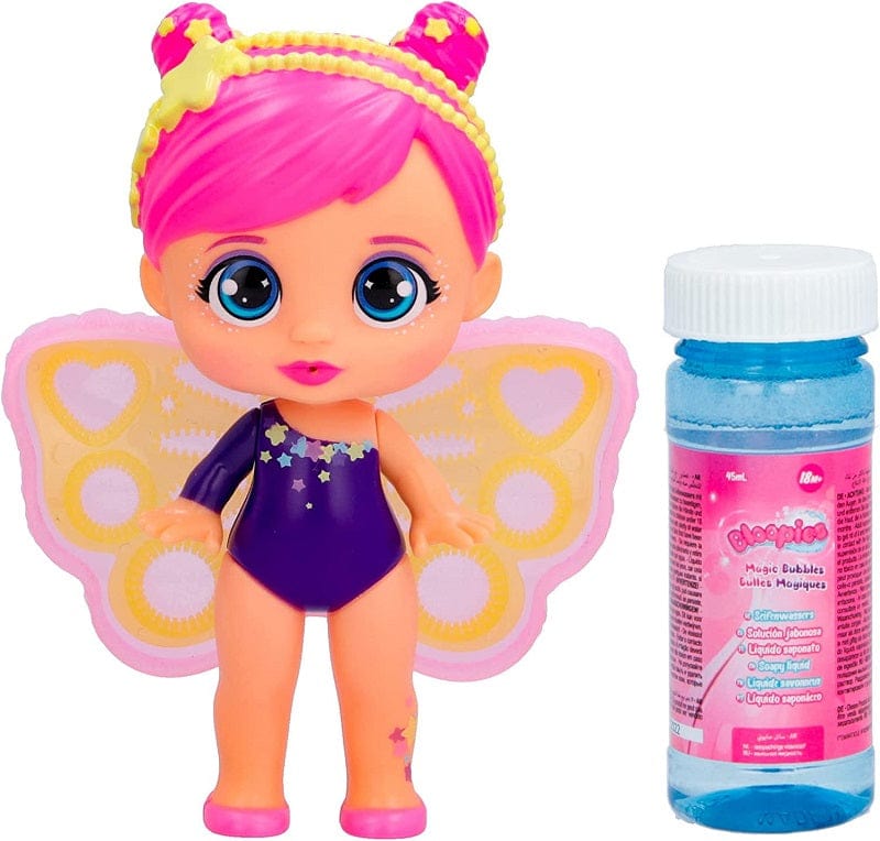 Bambole Bloopies Magic Bubbles, Bambola Fatina che Spruzza Acqua e fa Bolle Magiche con le sue Ali, IMC Toys