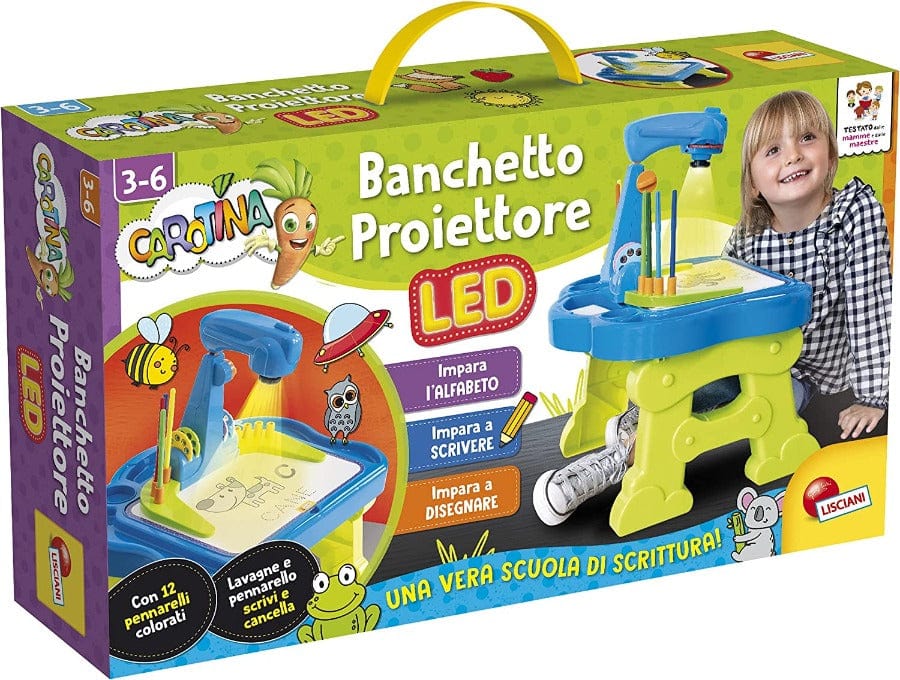 Carotina Nuovo Banchetto Proiettore LED, Scuola di Scrittura Lisciani Giochi