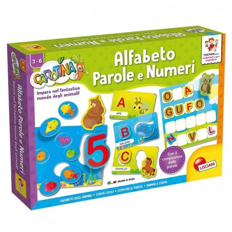 Giocattolo educativo Carotina Maxi Alfabeto Parole E Numeri, Lisciani Giochi Alfabetiere Tattile Elettronico Parlante | The Toys Store