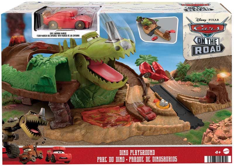 macchinine Disney Cars On The Road, Playset Parco dei Dinosauri