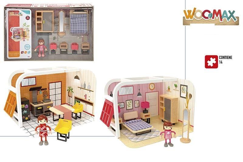 Stanza Arredata In Legno- Playset Casa con Accessori - The Toys Store