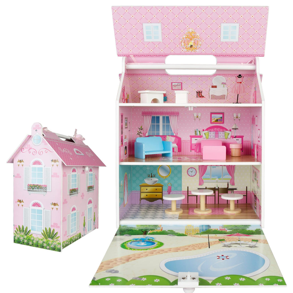 Casa delle Bambole in Legno con Mobili - The Toys Store