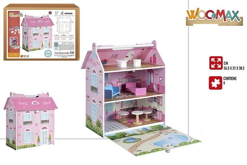 Casa delle Bambole in Legno con Mobili - The Toys Store