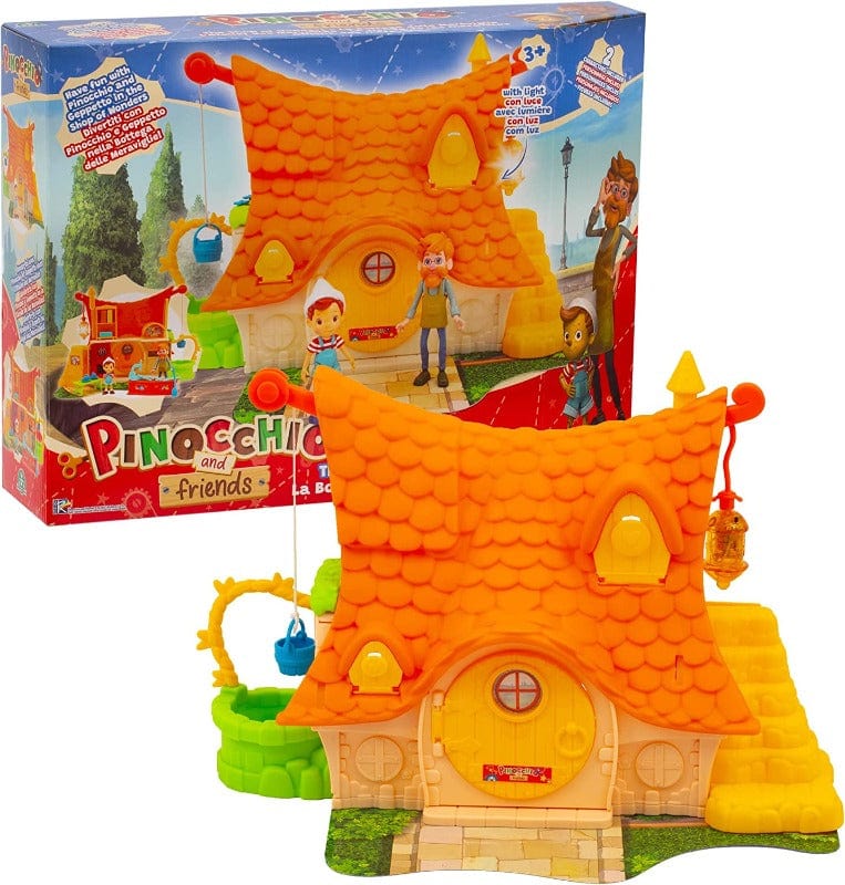 personaggi Televisivi e dei Cartoni animati Pinocchio e Friends, Casa di Geppetto Playset con Luci, include due personaggi