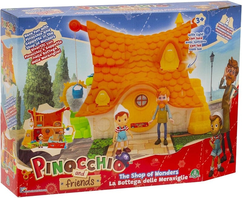 personaggi Televisivi e dei Cartoni animati Pinocchio e Friends, Casa di Geppetto Playset con Luci, include due personaggi