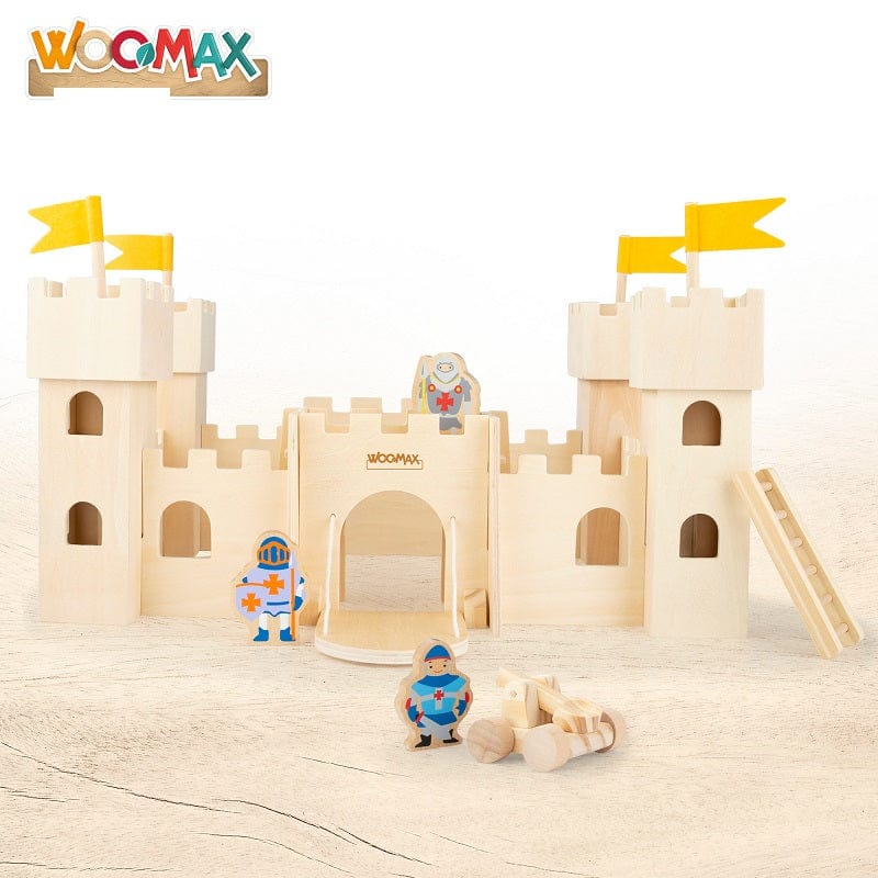 Giochi e giocattoli Castello Medievale in Legno, Playset per Bambini 47x31x29cm