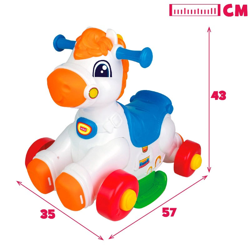 Cavalcabile Cavallino, Primi Passi 2 in 1 per Bambini con Luci e Suoni