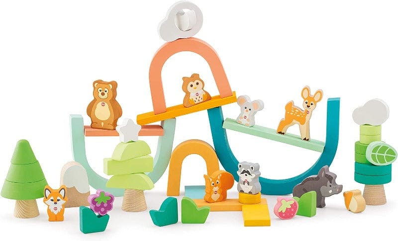 Costruzioni Set Costruzioni in Legno per Bambini, Kit da 47 Pezzi - Vita nel Bosco