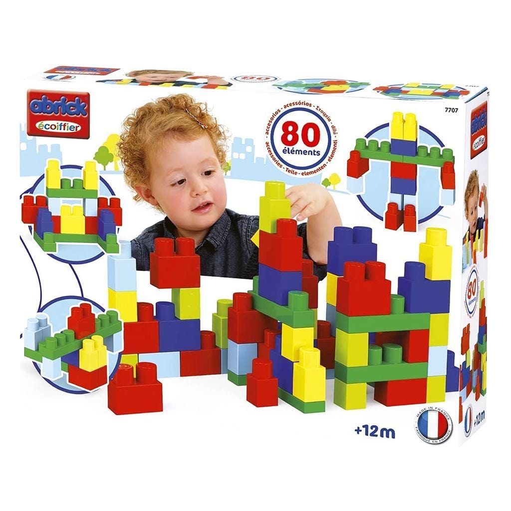 Abrick Costruzioni | Scatola 80 Mattoncini +12M - The Toys Store