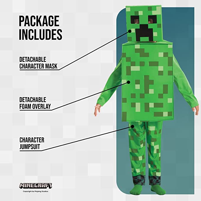 Costume Carnevale Creeper Minecraft, Costume per bambini