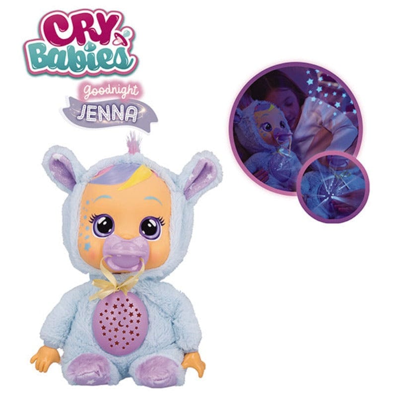 Bambole Cry Babies Jenna Goodnight, Nuova Bambola con Proiettore Cielo Stellato +18Mesi