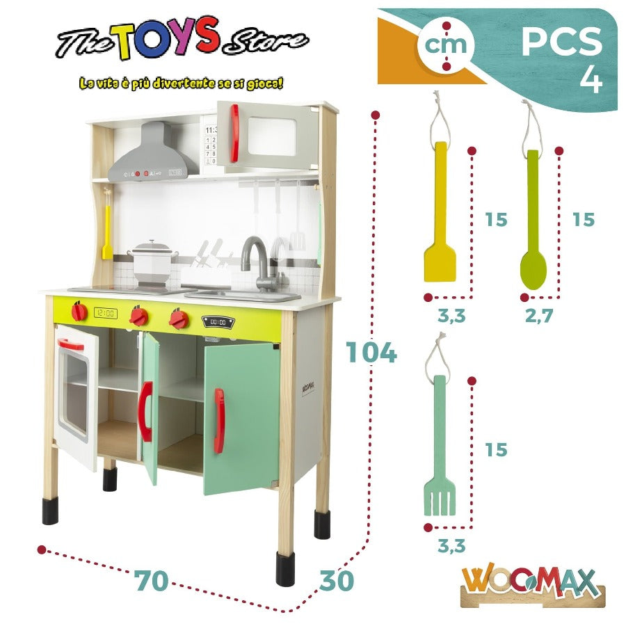 Cucina in Legno con Luci, Suoni e Accessori Inclusi - The Toys Store