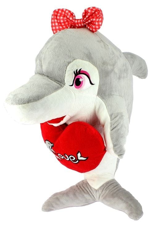 Peluche Delfino con Cuore e Fiocco