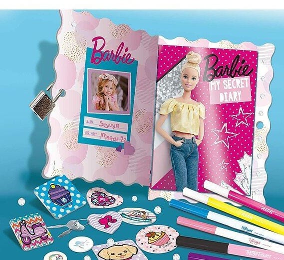Colora e Decora Barbie Diario Segreto con Lucchetto
